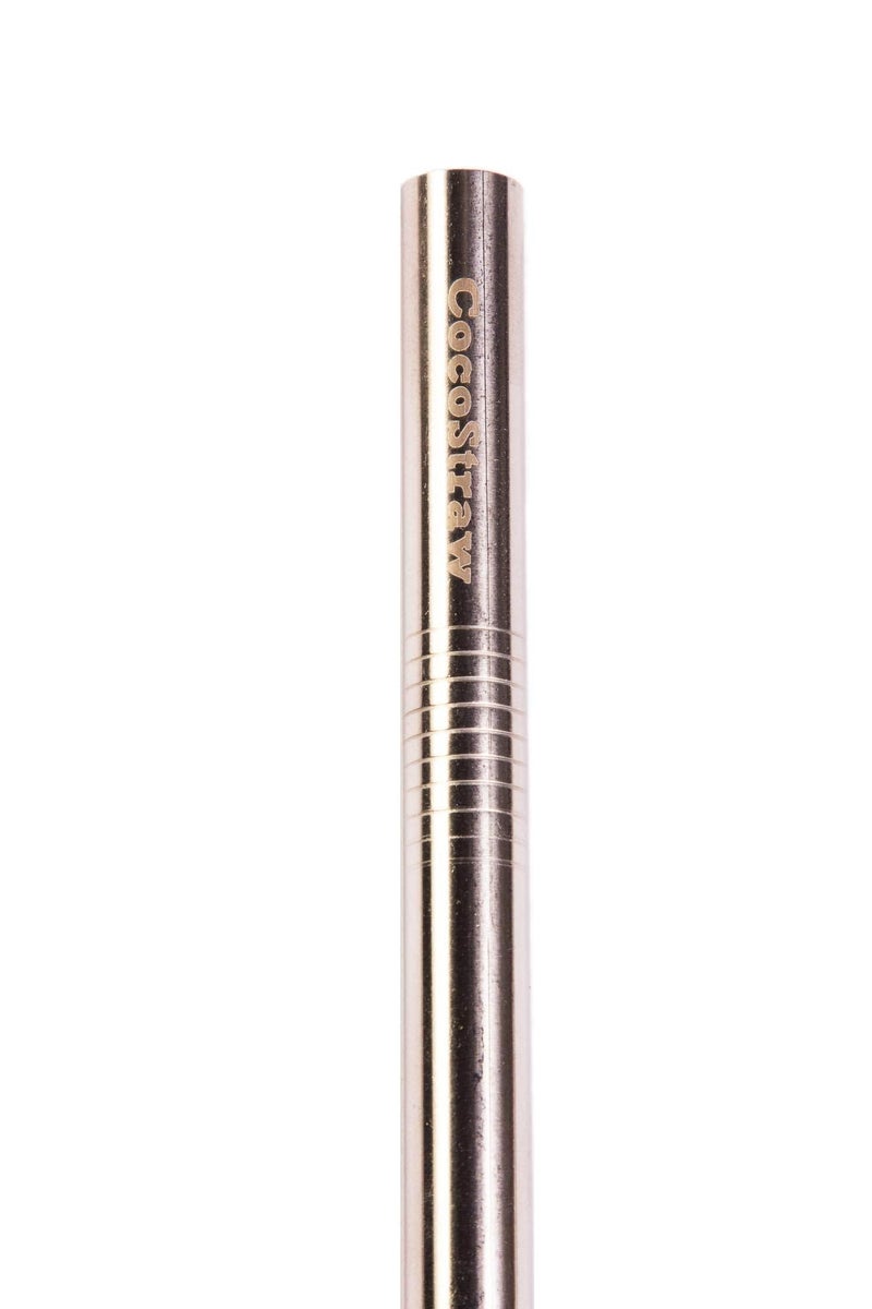 CocoStraw 2 BOBA Straw Stainless Steel Extra Wide 1/2" x 9.5" Long Tapioca Pearl Bubble Tea Thick FAT - CocoStraw Brand - Image 4
